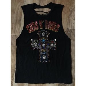 Guns n’ Roses Cut-Out Back Sleeveless Shirt